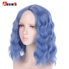 Модный женский короткий волнистый парик AOSI Боб косплей Лолита парик средней части волосы оранжевый синий синтетические парики для женщин девушек термостойкие