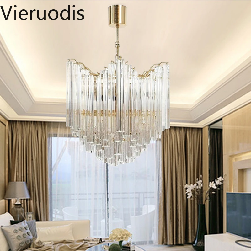 

Luxury Modern Chandeliers Creative Triangle Crystal Hanging Lights High-end Villa Living Room Dining Room Suspension Lighting