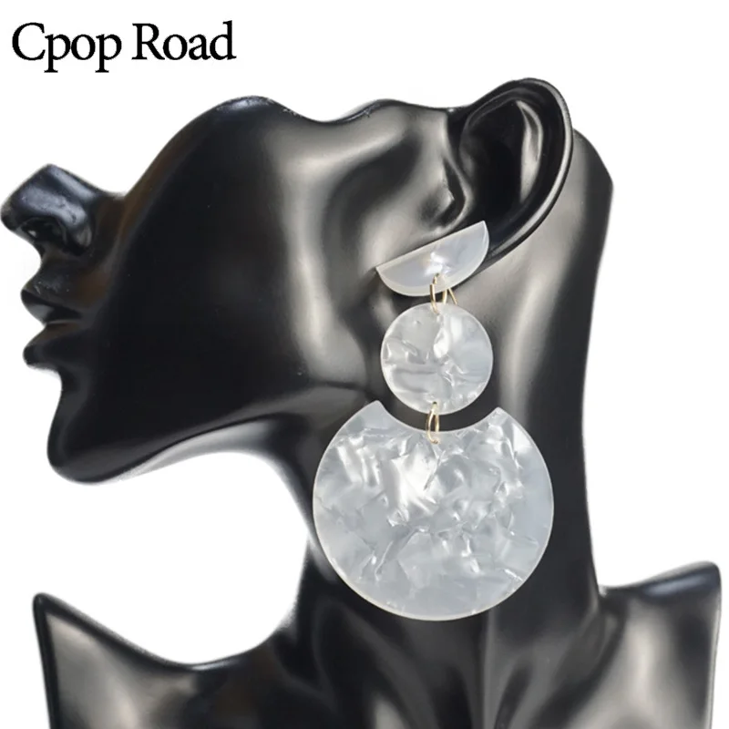 Cpop Модные Длинные акриловые серьги для женщин Подвесные с белой уксусной