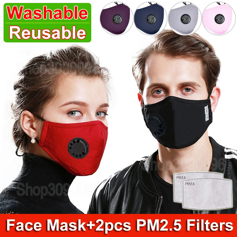 Хлопковая смываемая маска для лица рта от пыли и гриппа многоразовые респираторы