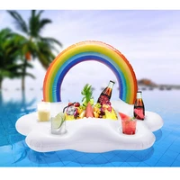 super sell summer swimming pool inflatable cup holder water party ice bar inflatable cloud ice tray rainbow cup holder pvc