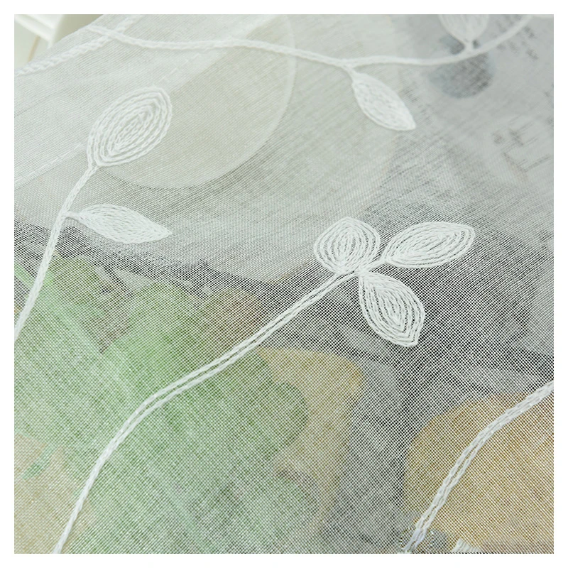 

Small fresh white window gauze, towel embroidery, cotton linen curtain, window screen, bedroom balcony, living room curtain