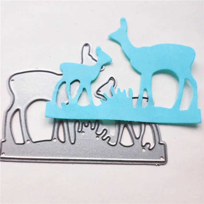 Мама олень и ребенок режущие Формы Рождественские металлические штампы