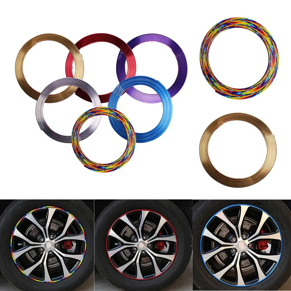 

Automobile Car Auto Wheel Rim Protectors Rings Alloy Gators 8 Meter Decor Guard Line Strip Protection Strip