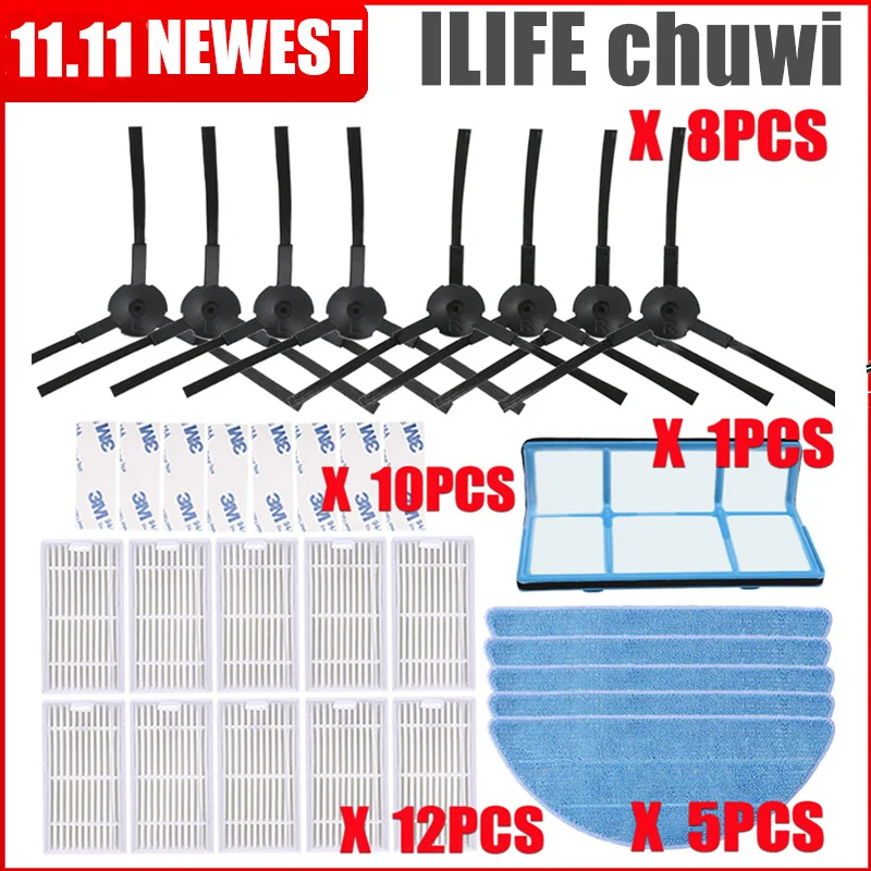 Запчасти для робота-пылесоса Chuwi iLife v5 v5s V3 V3s pro V50 V55 x5 в комплекте боковая щетка