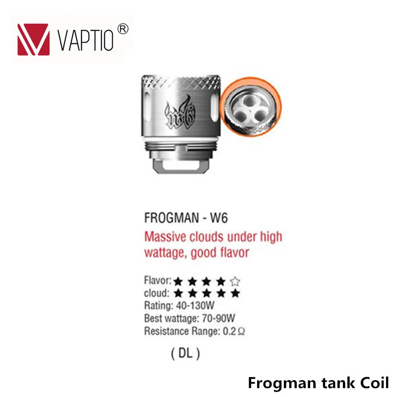 20 шт./15 шт./10 шт./5 шт. Vaptio Frogman core head для Ironclad/Frogman Tank/Wall Crawler Starter Kit катушка resistance |