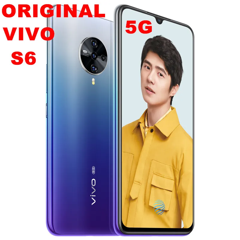 Оригинальный Vivo S6 5G мобильный телефон Exynos 980 6 44 дюймов 4500 мАч 48MP 4 задние камеры 8