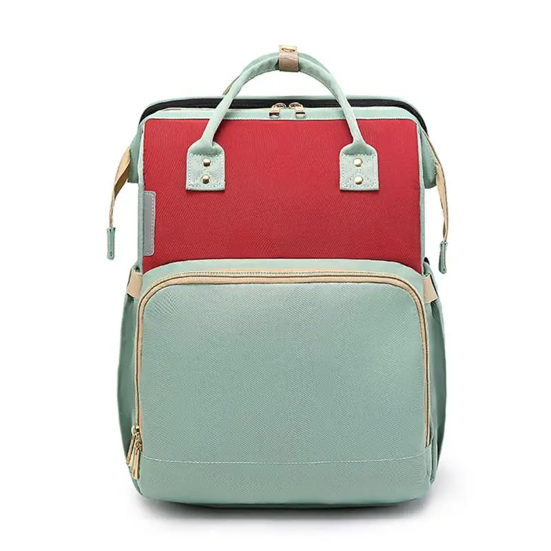 

2 IN 1 Folding Crib Backpack Multifunctional Large-Capacity Diaper Bag H8WD