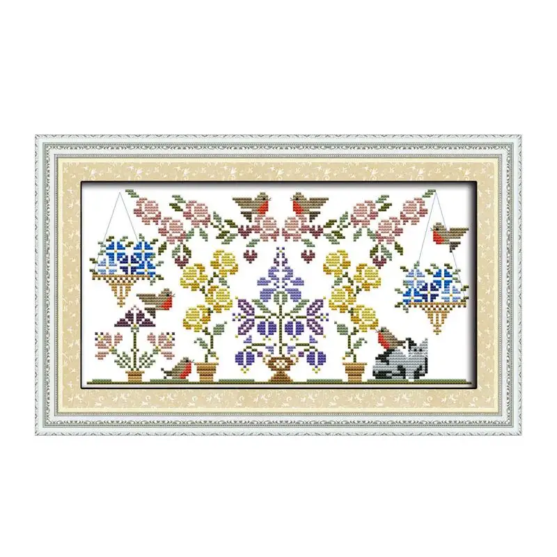 

Набор для вышивки крестиком с цветами, фруктами и птицами, Набор для вышивки крестиком animal18ct 14ct 11ct, Набор для вышивки «сделай сам» ручной раб...