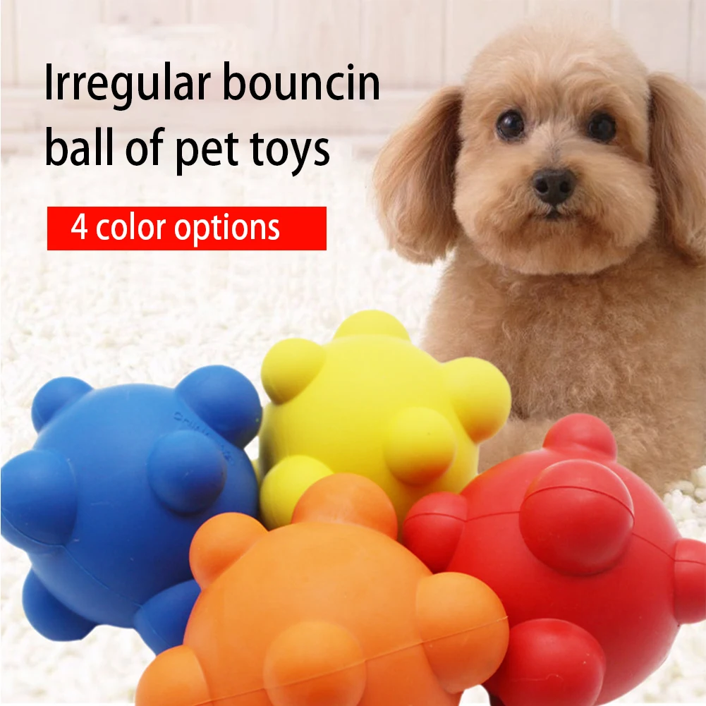 Pet Dog Training Toy Ball Indestructible Solid Rubber Chew Play Bite With Milk Fragrance Irregular Bouncing | Дом и сад