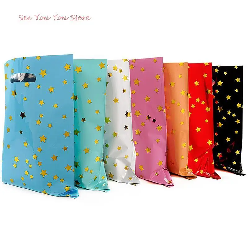 

Однотонная маленькая пятиконечная звезда, украшение для вечерние, сумка из алюминиевой пленки, мешок для конфет