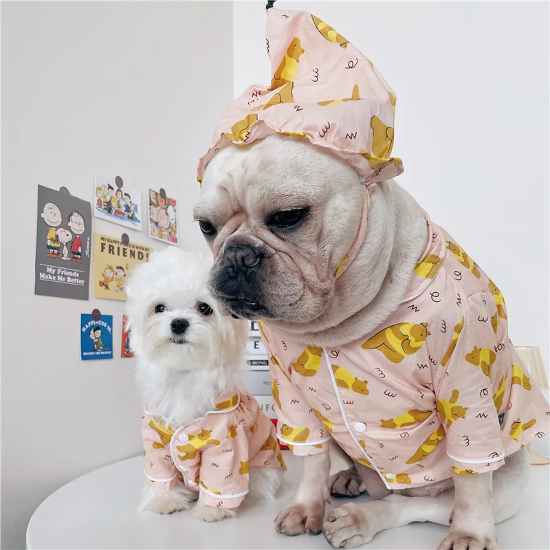 

Одежда для собак, летняя одежда для кондиционера, Мультяшные пижамы в стиле Ins, костюмы для маленьких и средних собак шнауцера из мальтского ...