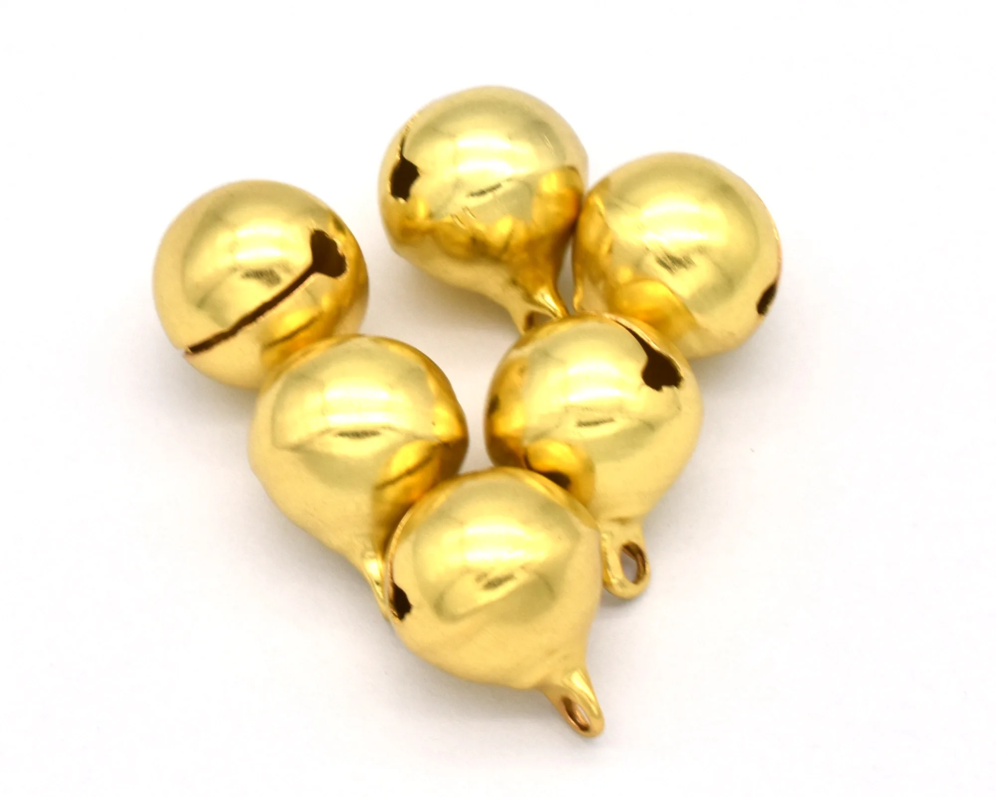 

13mm Gold Round Bells DIY Crafts Accessories Christmas Jingle Bell Wedding Party Decoration Bells Pet collar Bell
