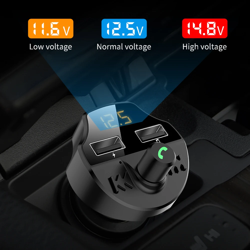 KEBIDU USB TF Card Support Charger Wireless Bluetooth 5.0 Car Kit LCD Hands-Free FM Transmitter MP3 Music Player Mobile Phone | Мобильные