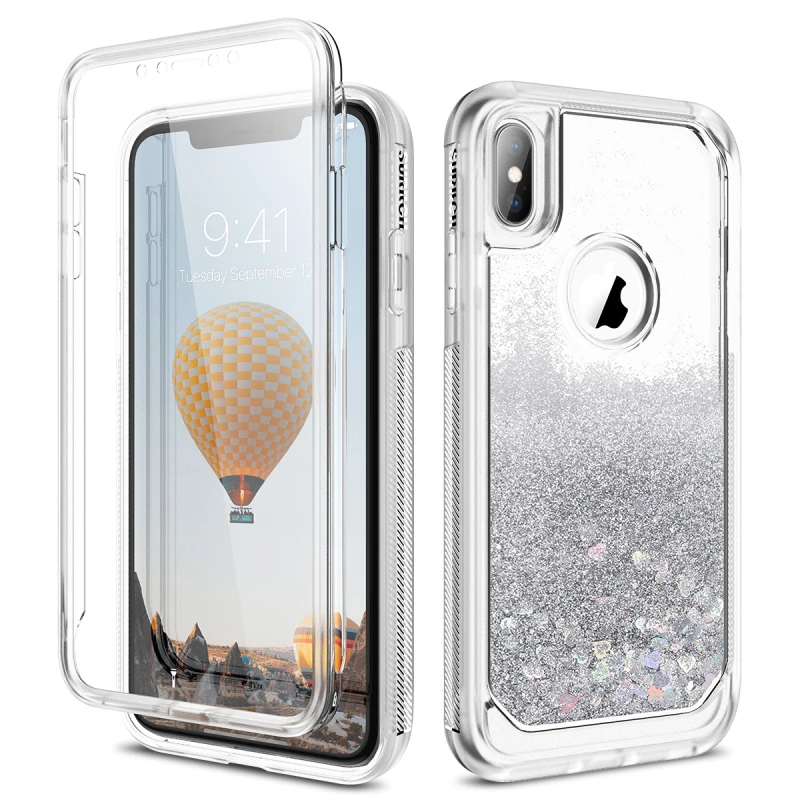Чехол с блестками для iphone 7 8 Plus X Xs capa XR чехол со встроенным протектором экрана