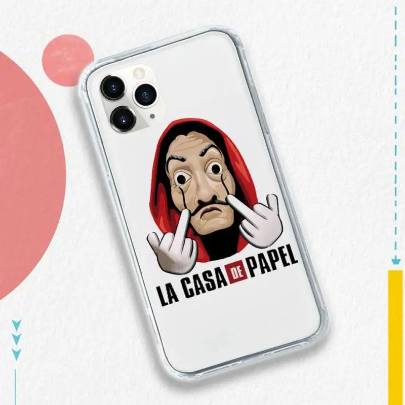 

La Casa De Papel Money Heist Tees Phone Case Transparent soft For iphone 5 5s 5c se 6 6s 7 8 11 12 plus mini x xs xr pro max