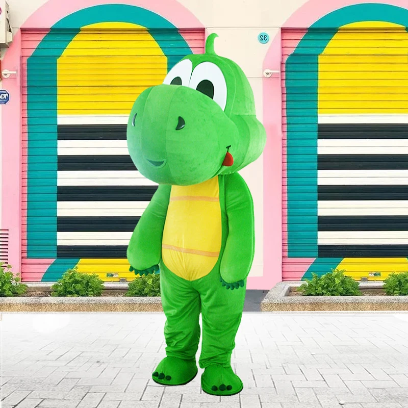 Костюм-талисман динозавр трава зеленый дракон ходящий анимация представления