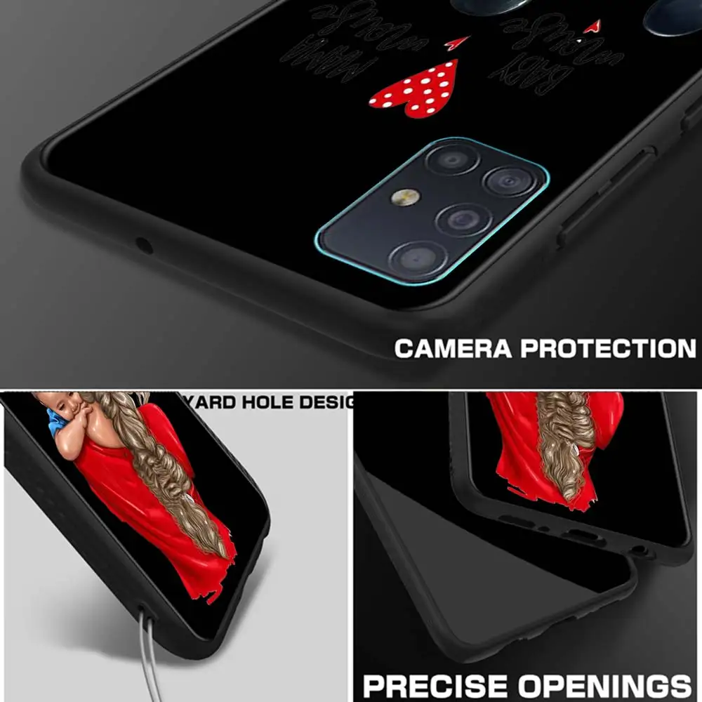 

Phone Case For Samsung Galaxy A51 A71 5G A21s A11 A31 A41 A91 A72 A12 A02s Soft Silicon Bumper Shell Fundas Black Baby Mom Dad