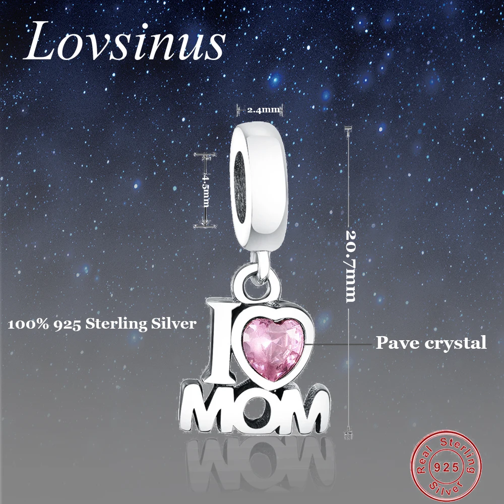 Подходят для береклей европейские Оригинальные 925 Серебряные буквы LOVE MOM