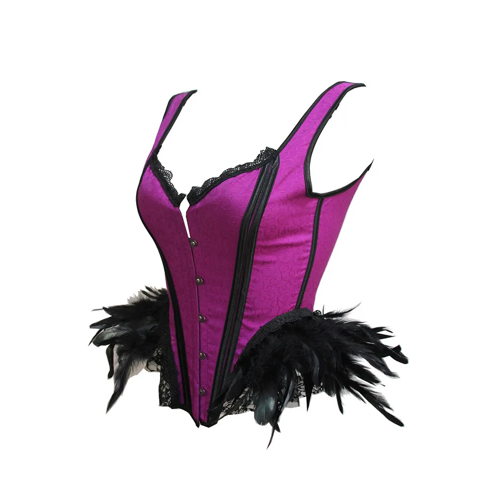 Готические сексуальные корсеты с перьями женское черное кружевное белье