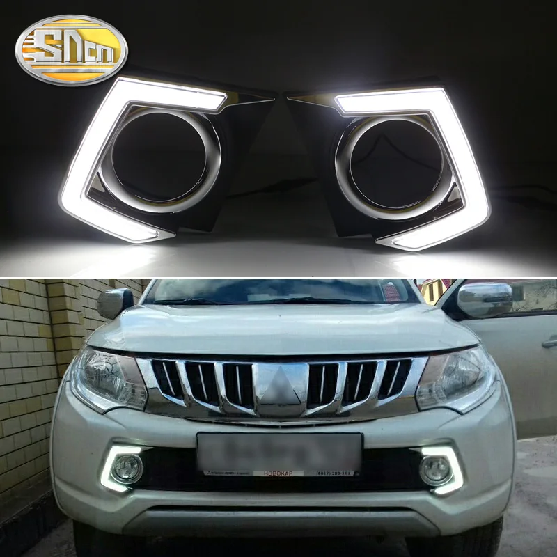 Светодиодные дневные ходовые огни 2 шт. для Mitsubishi Triton L200 2015 2016 2017 2018 реле с