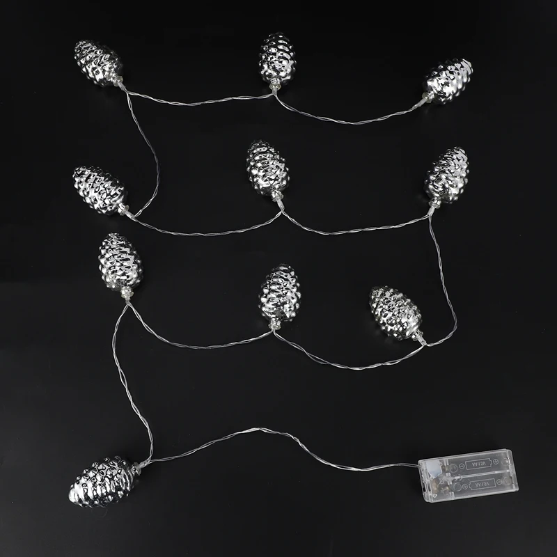 10 Led серебро кедровые орехи Батарея работает огни строки 1 5 м светодиодные