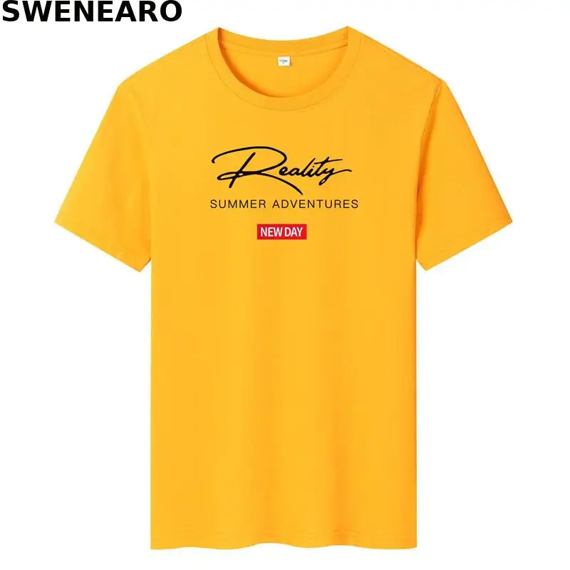 

SWENEAR 2021 new men's T-shirt summer 100% pure cotton big R printing T-shirt men's casual O-neck short-sleeved brand T-shirt