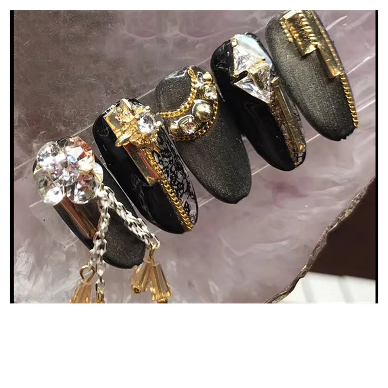 Украшение для ногтей 3D из сплава металлическая цепочка золотые инструменты