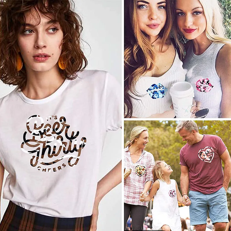 Передачу тепла винил ПУ HTV железо на с камуфляжным узором для футболок