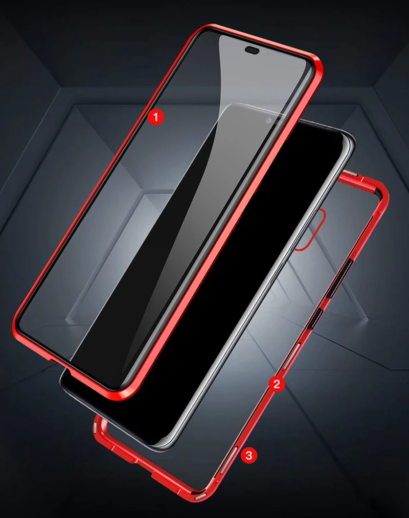 Роскошный металлический чехол с магнитным стеклом для huawei mate 20 Pro, чехол-Броня 360, защитная задняя крышка для всего тела, чехол для huawei mate 20Pro