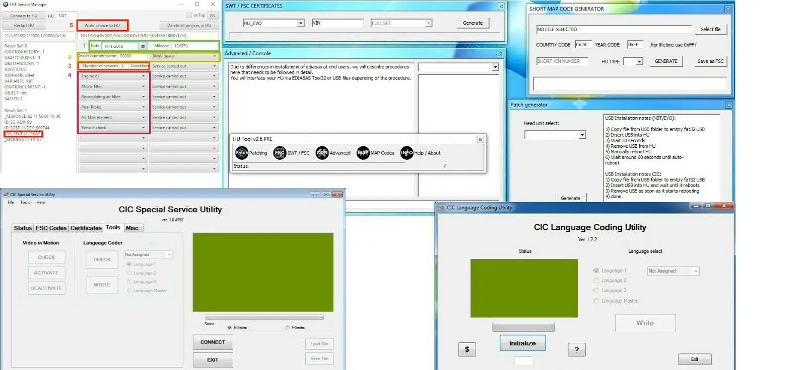 

Для BMW HU и CIC инженерный пакет-4 специальные инструменты разработчика