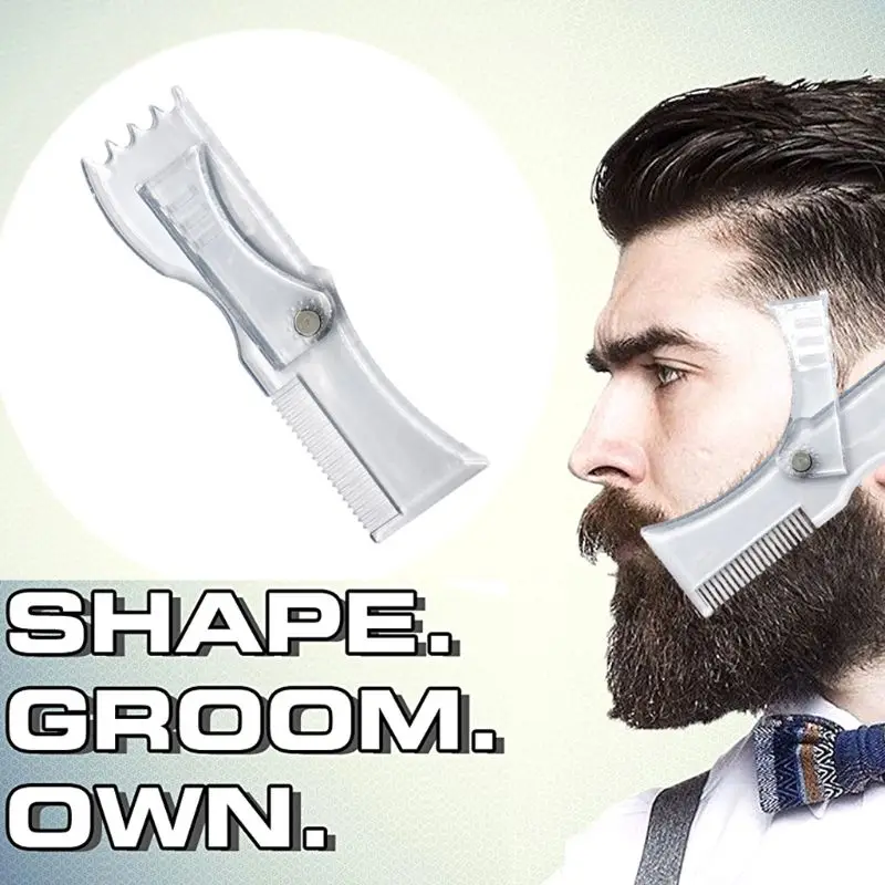 

28TA Beard Styling Template Stencil Hair Beard Comb for Men Lightweight and Flexible Fits All-In-One Beard Shaping Tool