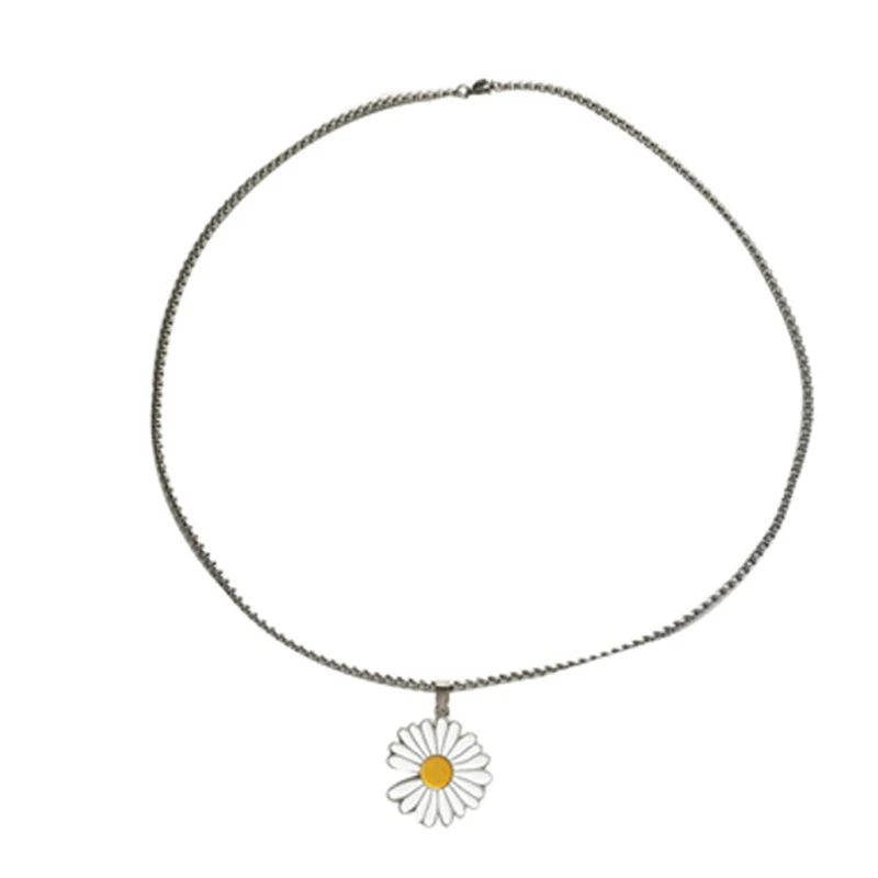 Модное ювелирное Ожерелье Длинная цепочка с белой подвеской кулон из Хризантемы