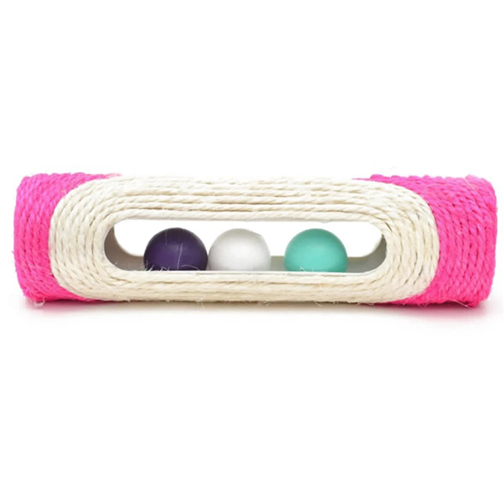 Обучающая игрушка для котят сизальная трубка с шариками устойчивая к укусам