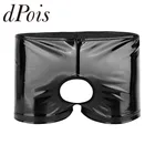 Мужские трусы-брифы с дырками спереди, мягкие блестящие мужские плавательные пляжные шорты из лакированной кожи, нижнее белье для мужчин