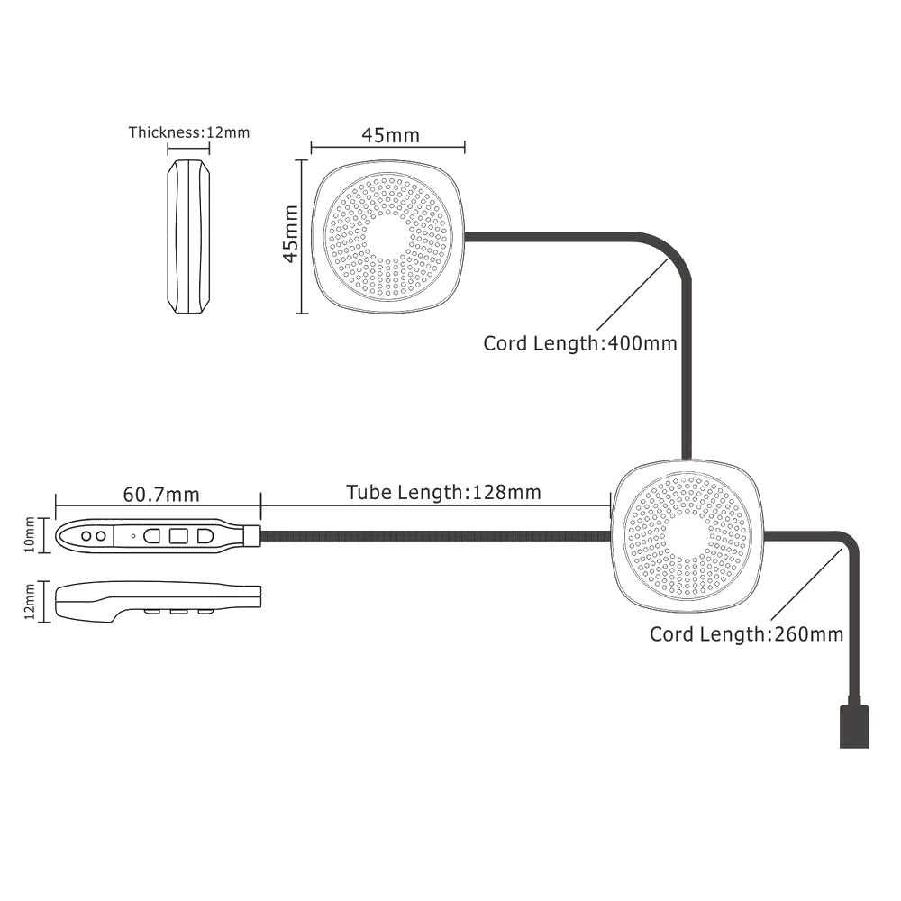 20m Waterproof Moto Wireless Anti-Interference Helmet Headset Hands Free Wireless V4.2 Intercom For Motorcycle
