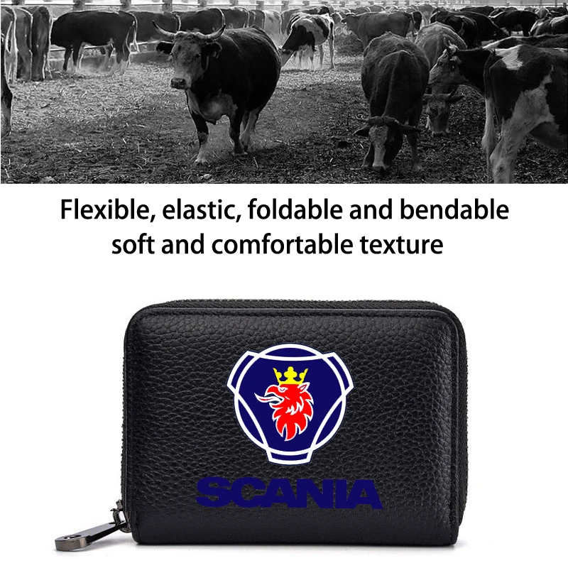 

4S Genuine Leather bag Driver License Business Card Holder Wallet For Scania K250 K280 K310 K320 K490 SERIE G P S SerieX Turbo