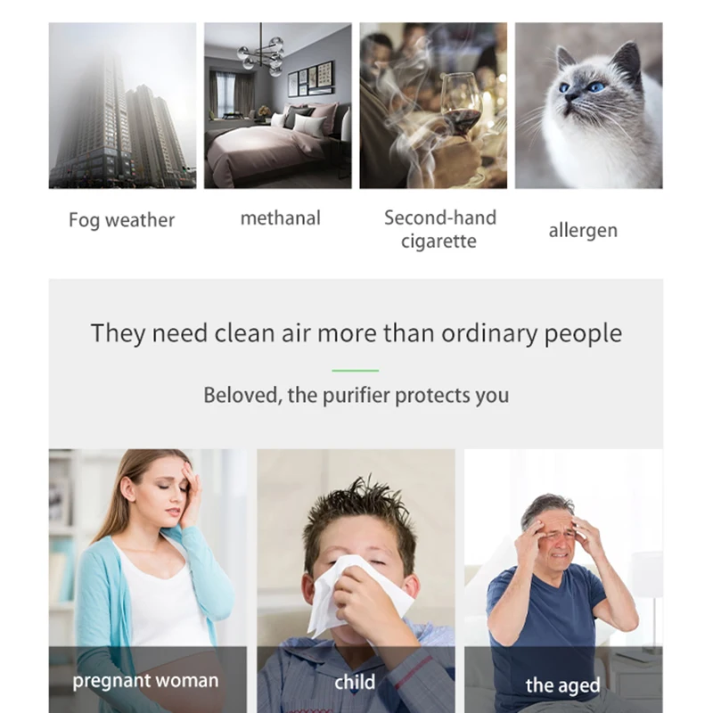 

EAS-2Pcs Mini Portable Rechargeable Negative Ion Hanging Neck Air Purifier