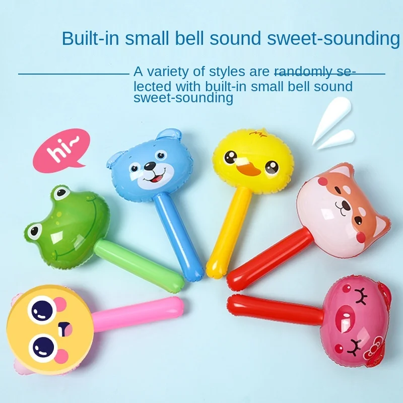 

Animal Head Long Stick Children 's Inflatable Toy Small Inflatable Bell Hammer Balloon
