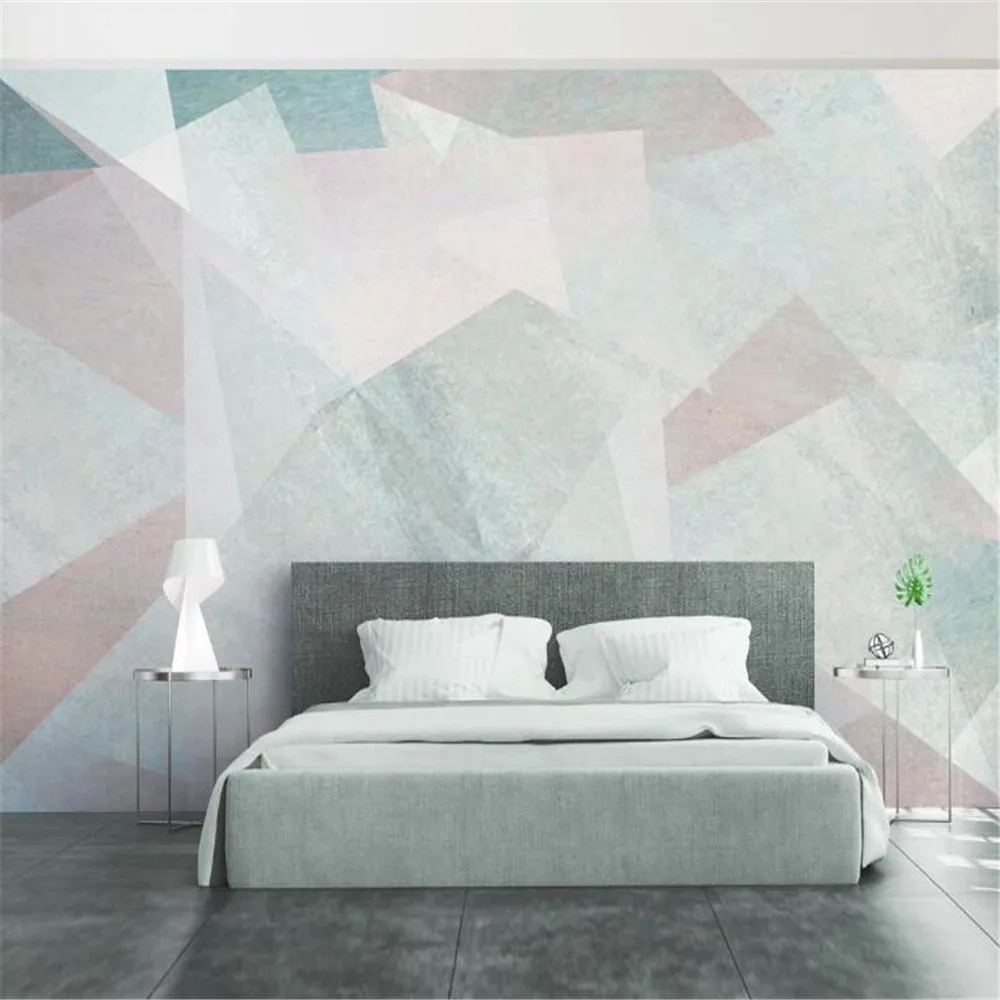 Milofi fresh geometric figures hand-painted background wall abstract Nordic wallpaper mural | Обустройство дома