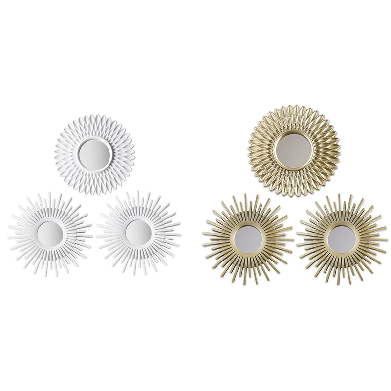 

Набор из 3 зеркал на стену для домашнего декора, круглые минималистичные зеркала для декора спальни и комнаты