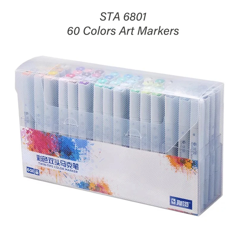 STA6801 60 Цвета маркер для рисования набор ручек двойной головой анимации Manga эскиз