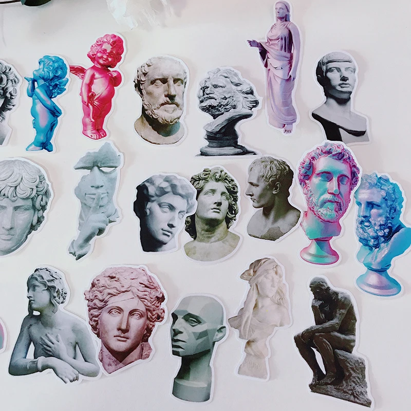 28 Uds. De pegatinas de estatua art&iacute;stica, pegatinas para &aacute;lbum de recortes, pegatinas decorativas, &aacute;lbumes de fotos artesanales-3