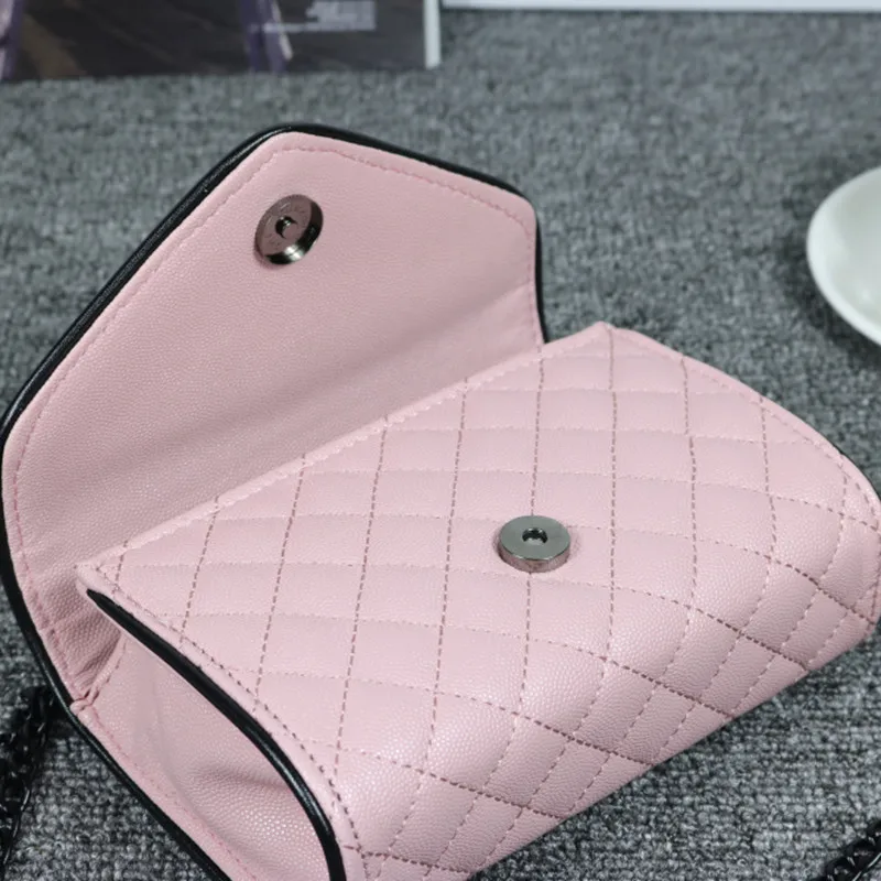 

High Quality Ladies Square Handbag Small Shoulder Bag with Flap Chain Office Stylist Envelope Bag Clutch All-match Single Should
