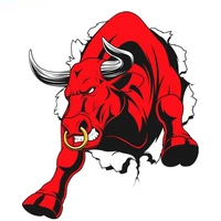 creative animal funny red of bull car sticker stickers cover scratches for bumper bodywork windshield suv decoration kk1715cm