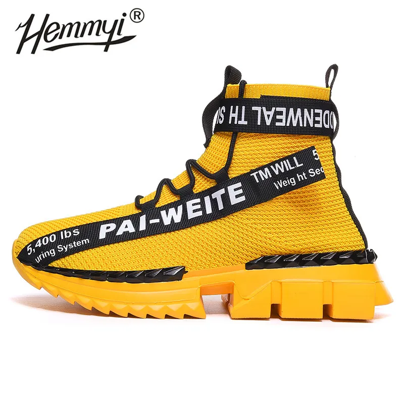 Кроссовки Hemmyi мужские спортивные летающие плетеные дышащие высокие обувь для