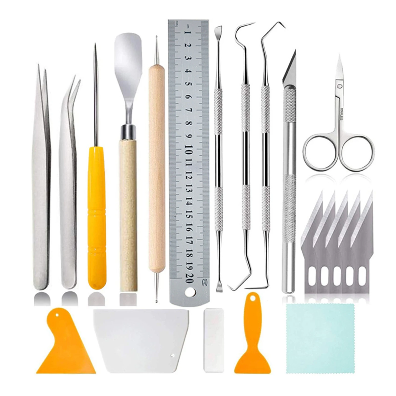 

21Pcs Craft Basic Tools Set Vinyl Paper Weeding Tools Kit Multifunctional Silhouettes Cameos For Sewing Lettering DIY Tools 2021