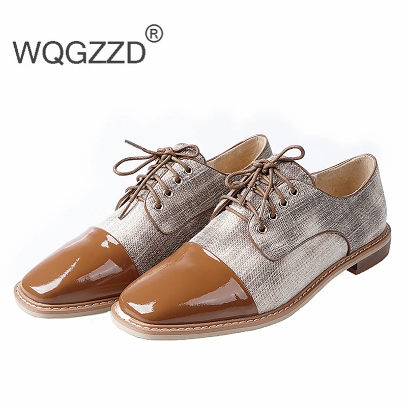 2020 модная женская обувь на плоской подошве натуральная кожа Женские оксфорды из