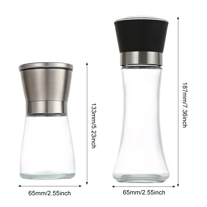 

Pepper Grinder Stainless Steel Manual Salt and Pepper Mill Grinder Spice Shakers Kitchen Tool Accessories Grinder For Cooking BB