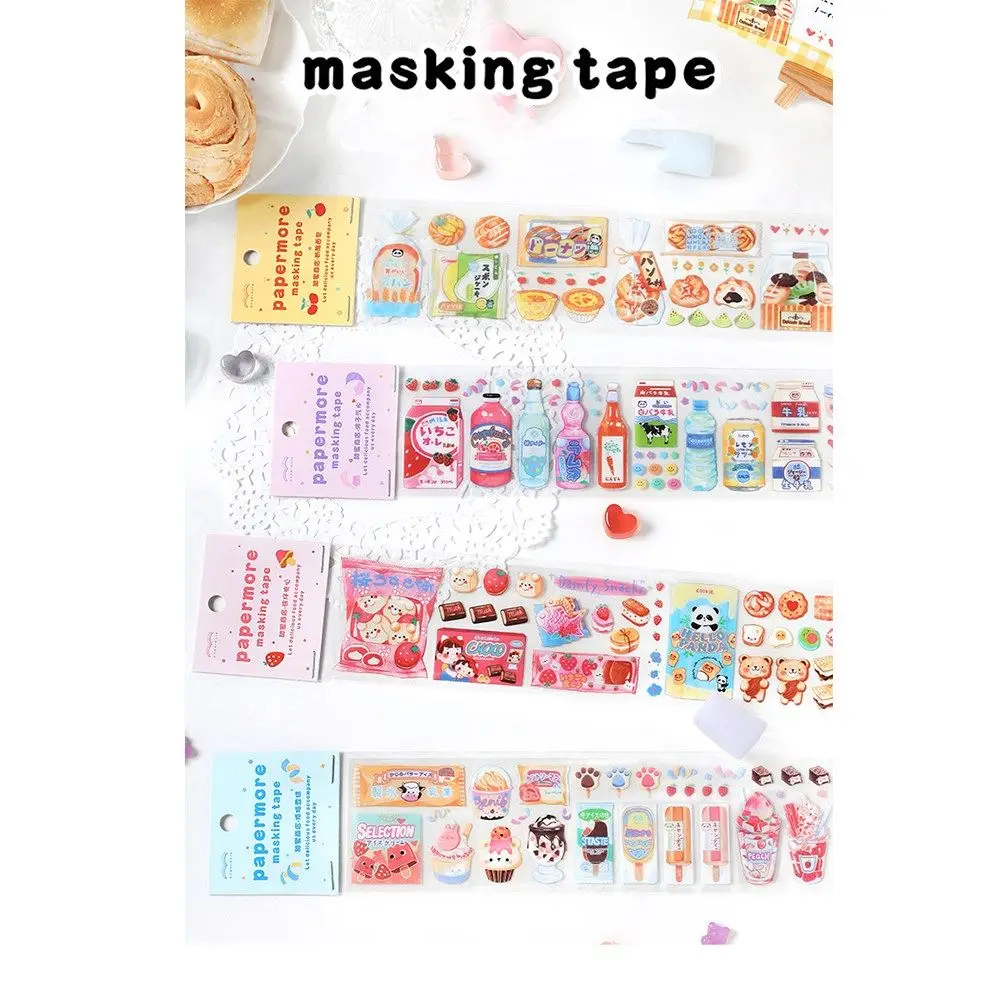 

PET Ice Cream Diary Card Decoration Cartoon Waterproof Masking Tape Decorative Tape Sweet Shop Strip